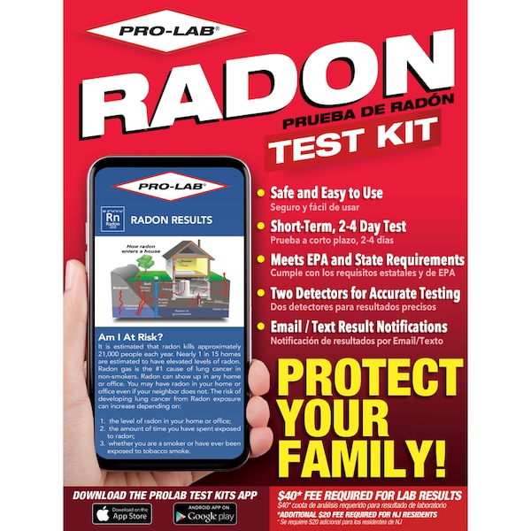 ProLab Detector Radon Test Kit RA100 Zoro